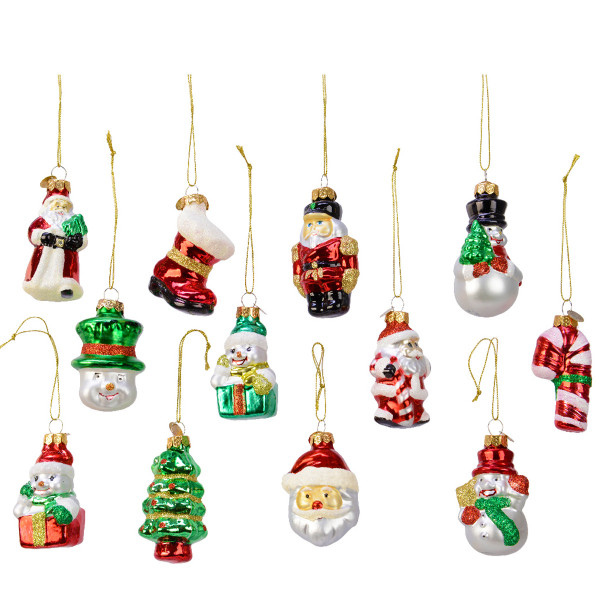 Baumschmuck Weihnachtsfiguren Mix, bunt, 8cm, Kaemingk