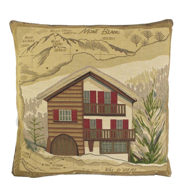 Gobelin Kissen Berghütte, Chalet Mont Blanc, 45x45cm, Mars &amp; More