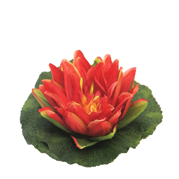 Deko Lotusblüte, Seerose rot, schwimmend, Ø18cm, Kunststoff