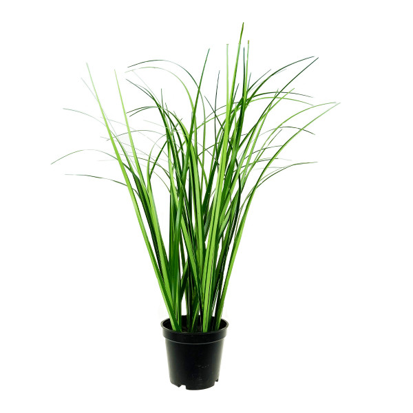 Kunstpflanze Gras, 2farbig grünes Gras im Topf, 40cm