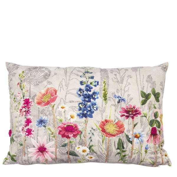 Baumwoll Kissen Blumen, Wildblumen Rittersporn, 40x60cm, Mars &amp; More