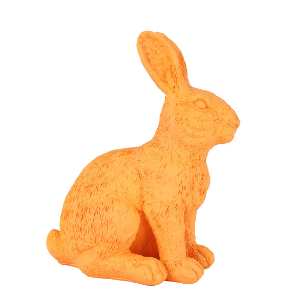 Deco Hase, Osterhase sitzend, orange, 14x21cm, Polyresin