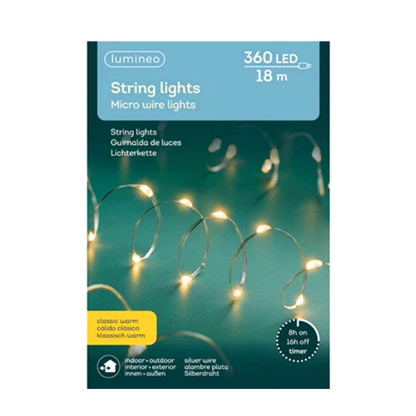 Lichterkette, Micro LED Stangbeleuchtung, klassisch warm, 360 LED, 1795cm, Outdoor, Lumineo