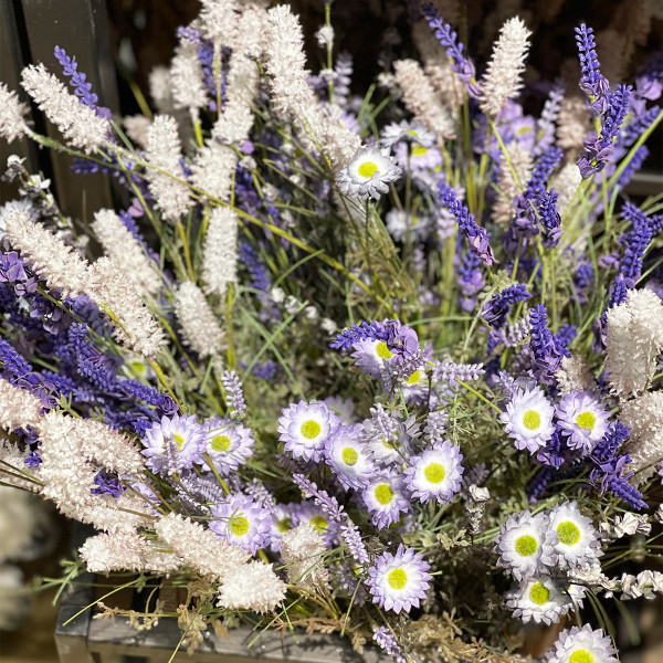 Kunstblumen, Wiesenblumen, flieder, 51cm