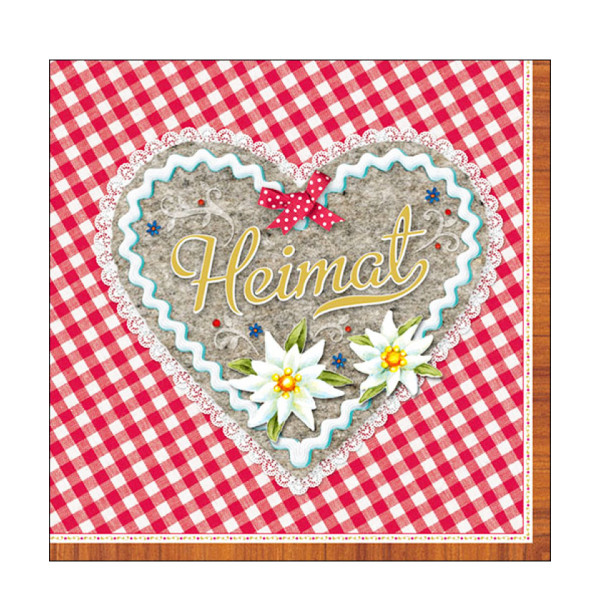 Ambiente Papierservietten Heimat Herz rot, Lunch, 33x33cm