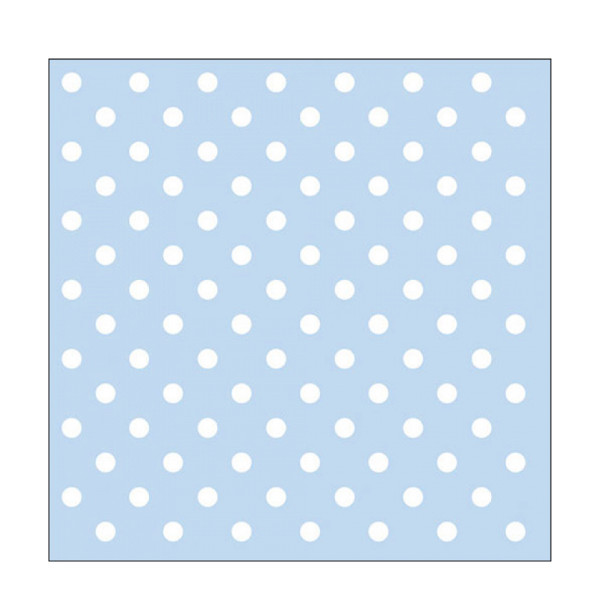 Ambiente Papierservietten Dots pastell, hellblau mit weißen Punkten, 33x33cm