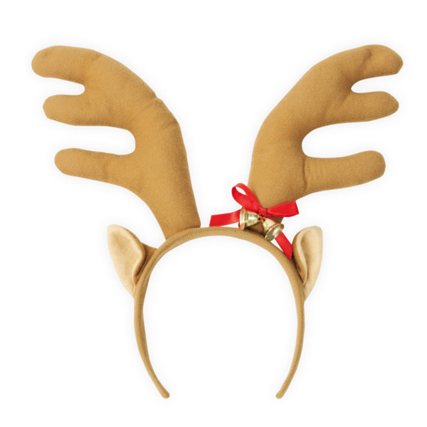 Haarreif Weihnachtselch, Kopfschmuck Rentier Rudolf mit Ohren und Glöckchen