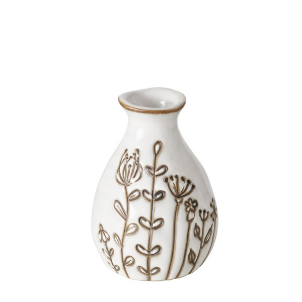 Blumenvase Bloma, Keramikvase mit Blumendesign, 8x6cm, Boltze Home Collections