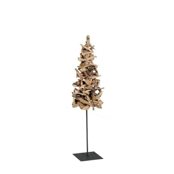 Deko Holzbaum Driftholz, Weihnachtsbaum Naturholz auf Metallständer, 85cm, WMG Grünberger