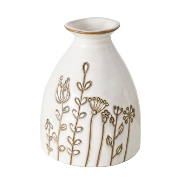 Blumenvase Bloma, Keramikvase mit Blumendesign, 11x9cm, Boltze Home Collections