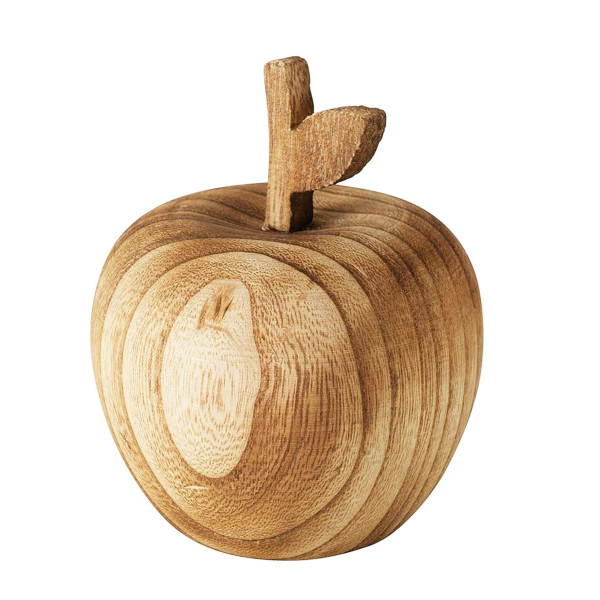 Deko Apfel Harvest Natur, Apfel aus Naturholz, 10cm, Boltze Home Collections