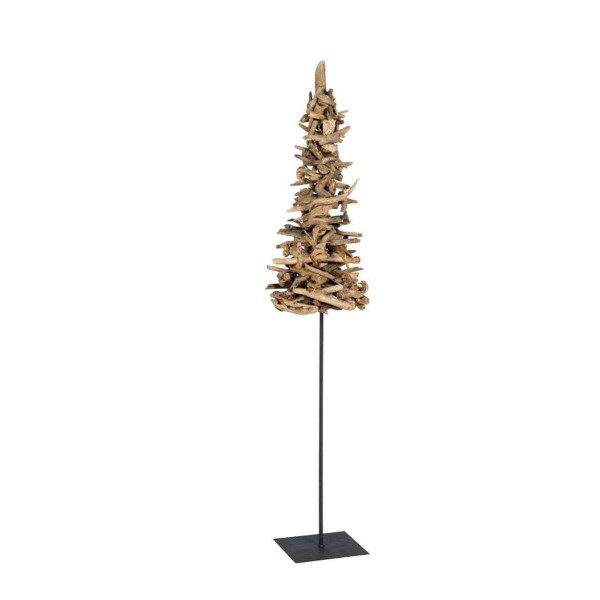 Deko Holzbaum Driftholz, Weihnachtsbaum Naturholz auf Metallständer, 120cm, WMG Grünberger