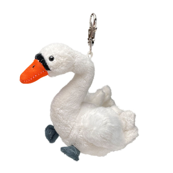 Schlüsselanhänger Schwan, Plüschschwan, 12cm, Uni-Toys