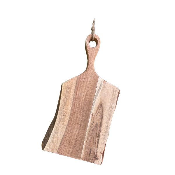 Holzbrett Akazie, mit Griff und Juteschnur, 40x18cm