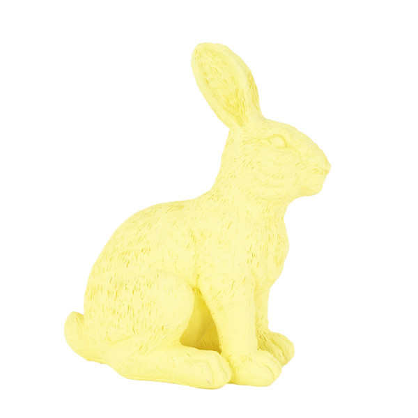 Deco Hase, Osterhase sitzend, lemon 14x21cm, Polyresin