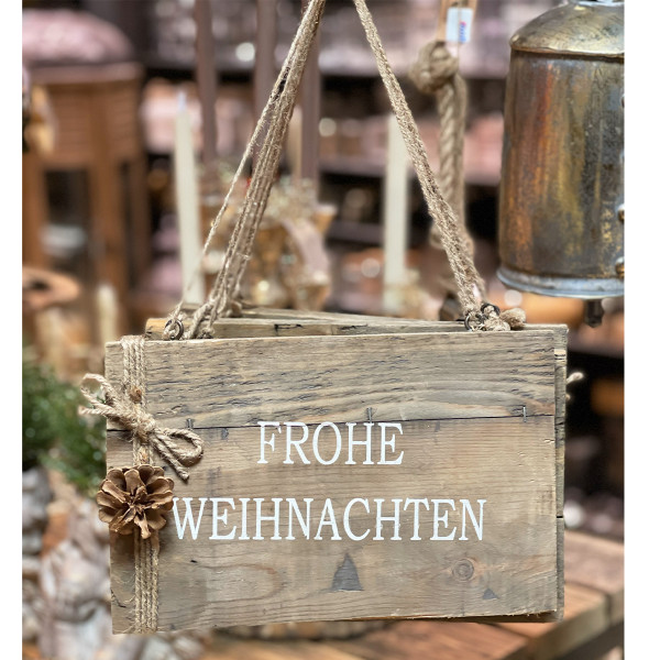 Deko Weihnachtsschild, Holzschild Frohe Weihnachten, 28x18cm, DIJK Natural Collections