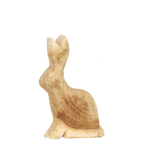 Deko Hase Fridolin Naturholz, Holzhase natur sägerau, 35cm, WMG Grünberger