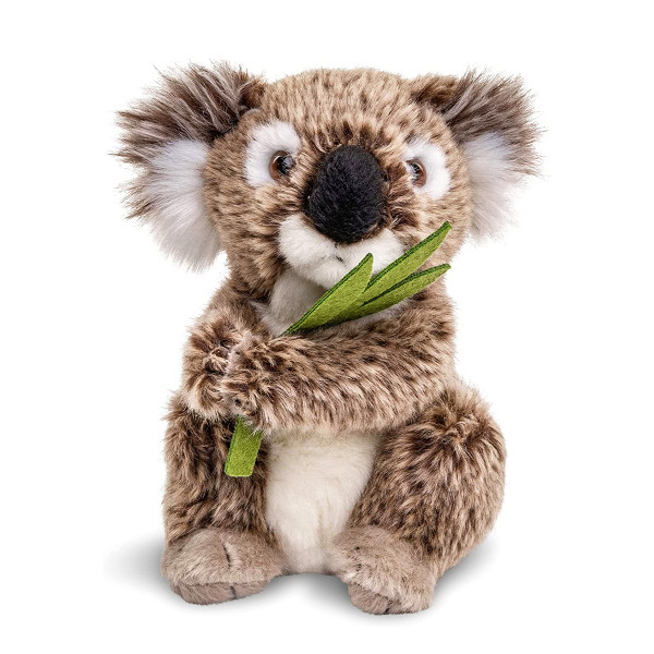 Plüschtier Koala, Koalabär mit Blatt, braun-beige, 31cm, Uni Toys