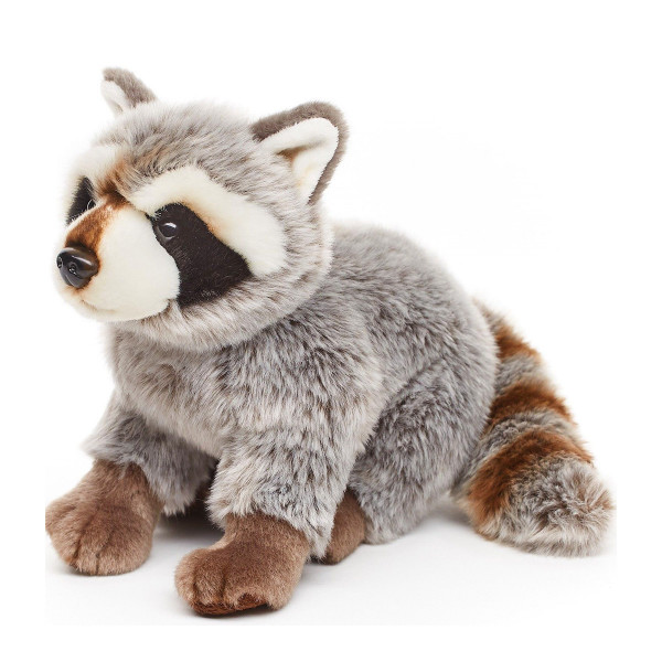 Plüschtier Waschbär, Waschbär sitzend, braun- grau, 25cm, Uni Toys