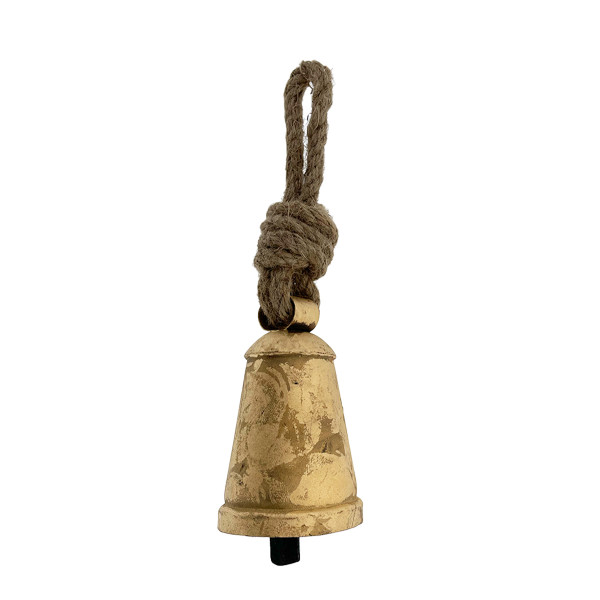 Deko Kuhglocke Eschenlohe Rustikal gold, Glocke mit Klang im Shabby Chic Look, gold-schwarz, 15cm, M