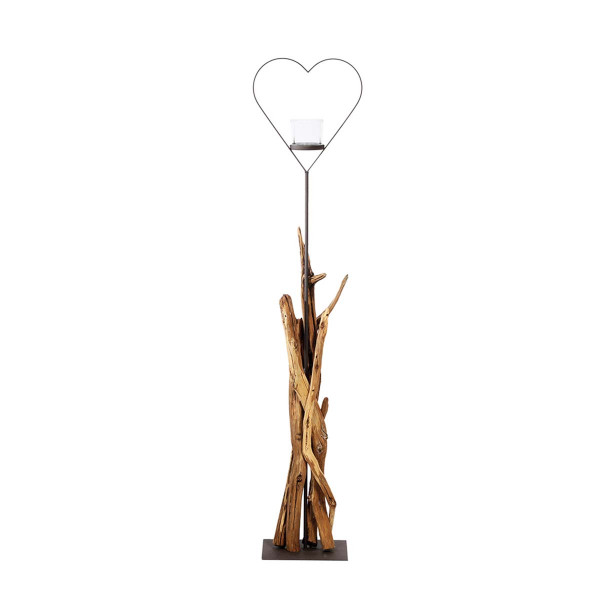 Holz Windlicht Raisa mit Herz, 135cm, WMG Grünberger