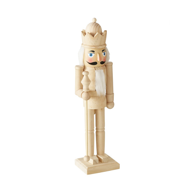 Deko Nußknacker Havre, Holzfigur mit Helm und Zepter, 38cm, Holz, Boltze Home Collections