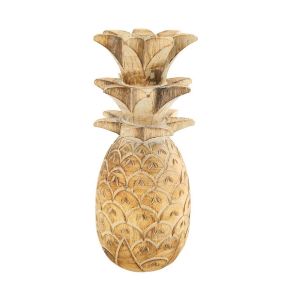 Deko Ananas Natur, Ananas aus Naturholz, 38cm, DIJK Natural Collections