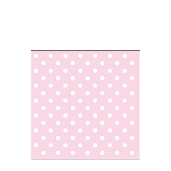 Ambiente Papierservietten Dots pastell, rosa mit weißen Punkten, 25x25cm