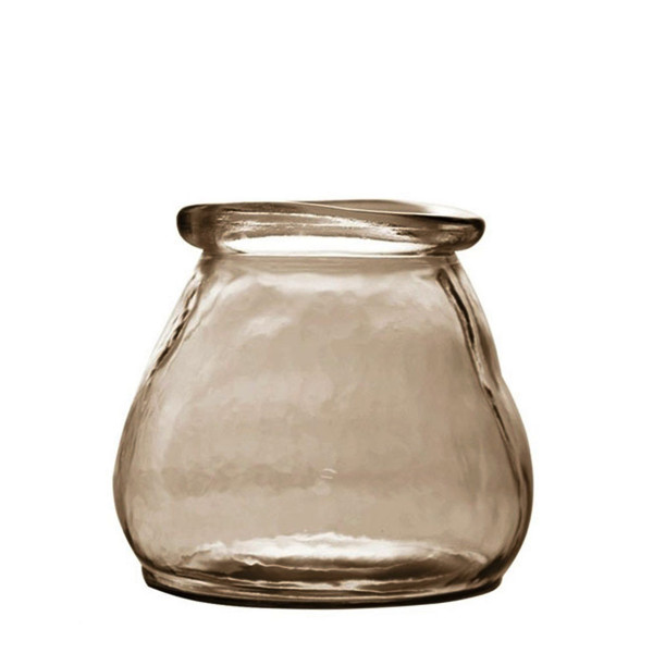 Glas Windlicht, Windlicht Vase Verre, braun, 15x15cm