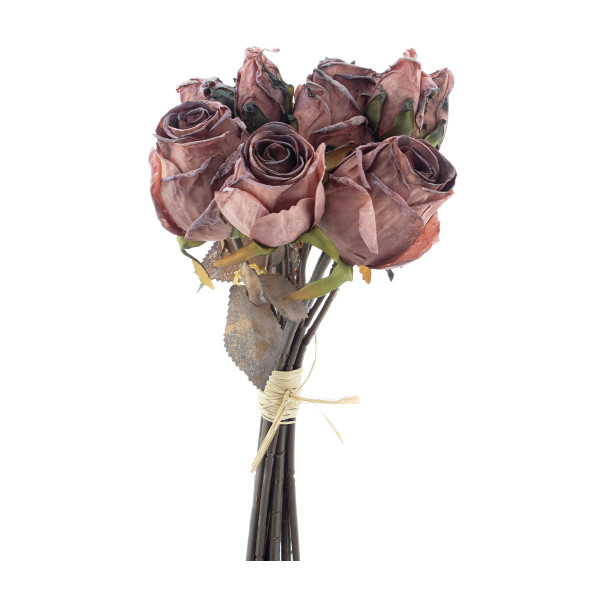Kunstpflanze Rosen, Rosenstrauß, rosa, 12St/Bund, 28cm, Nova Nature