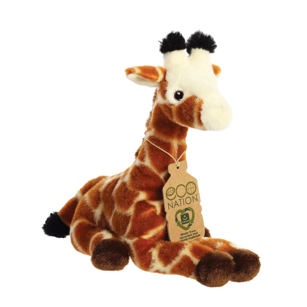 Plüsch Giraffe, braun-beige, Eco Nation, 25cm, Aurora World