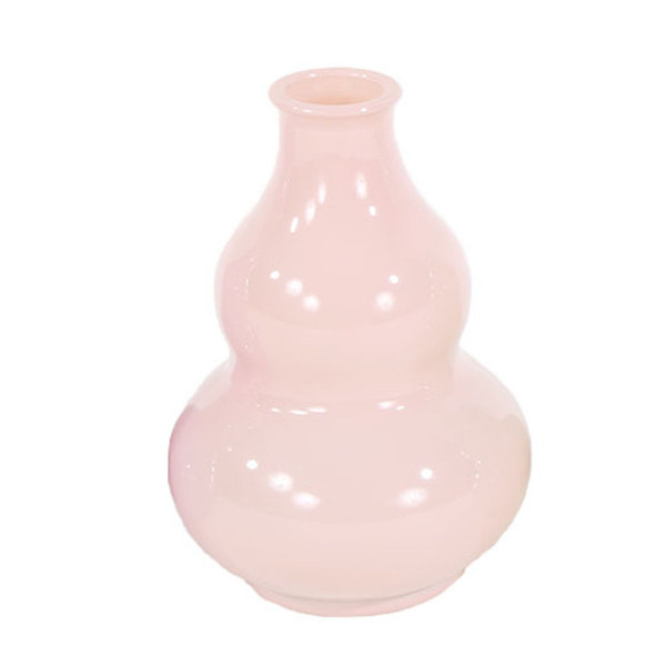 Deko Glasvase rosa, bauchige Blumenvase, 12cm