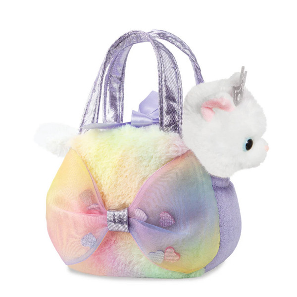 Plüsch Tasche mit Stofftier Katze Princess Kitty weiß, Fancy Pals, 20cm, Aurora World