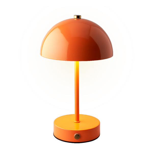 LED Tischlampe orange, Pilzform, 25cm